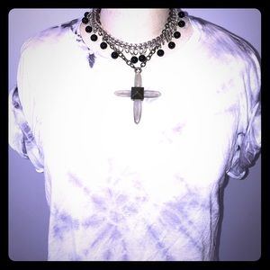 Pamela Love Lucite Cross & Metal necklace